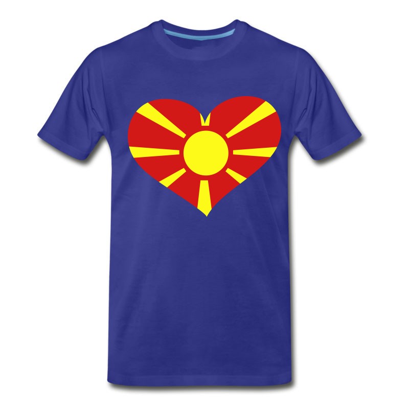 Men's Macedonia Heart； Love Macedonia T-Shirt