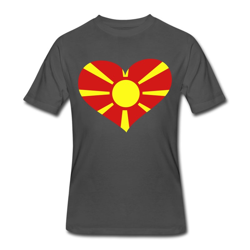 Men's Macedonia Heart； Love Macedonia T-Shirt