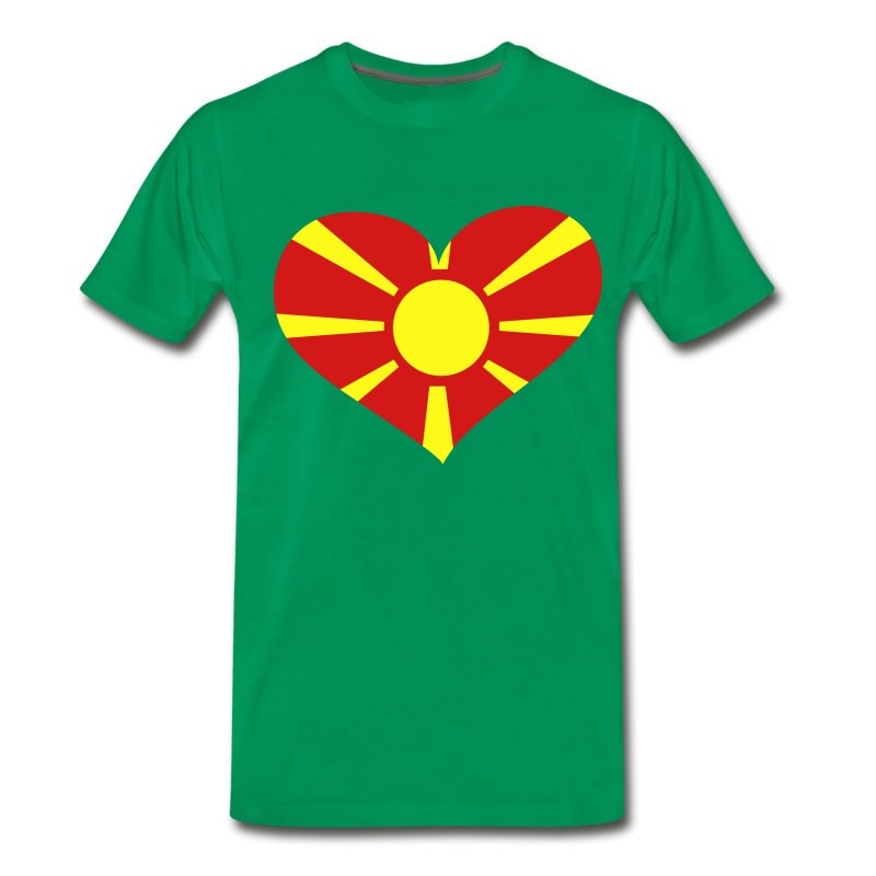 Men's Macedonia Heart； Love Macedonia T-Shirt