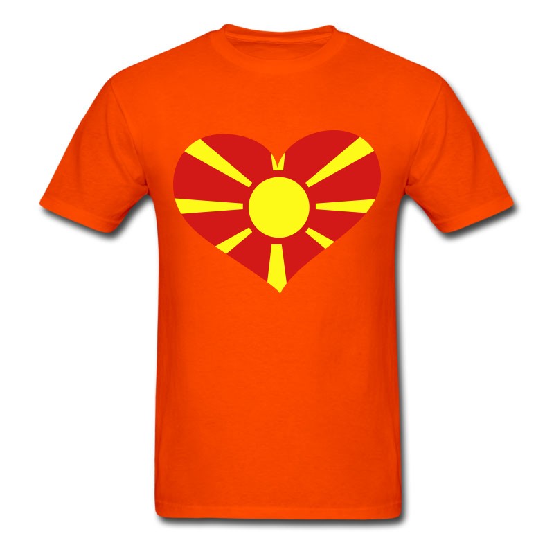 Men's Macedonia Heart； Love Macedonia T-Shirt