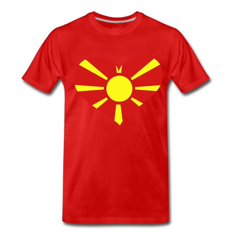 Men's Macedonia Heart； Love Macedonia T-Shirt