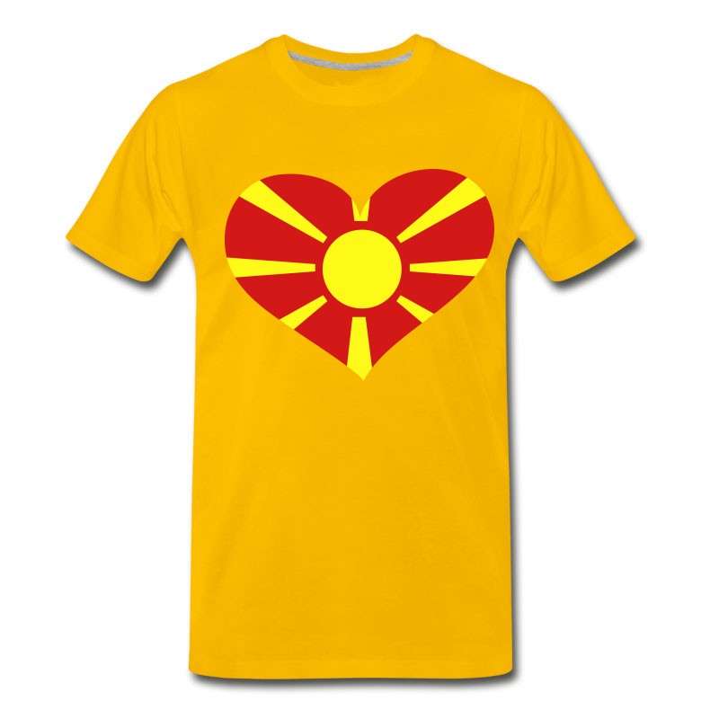 Men's Macedonia Heart； Love Macedonia T-Shirt