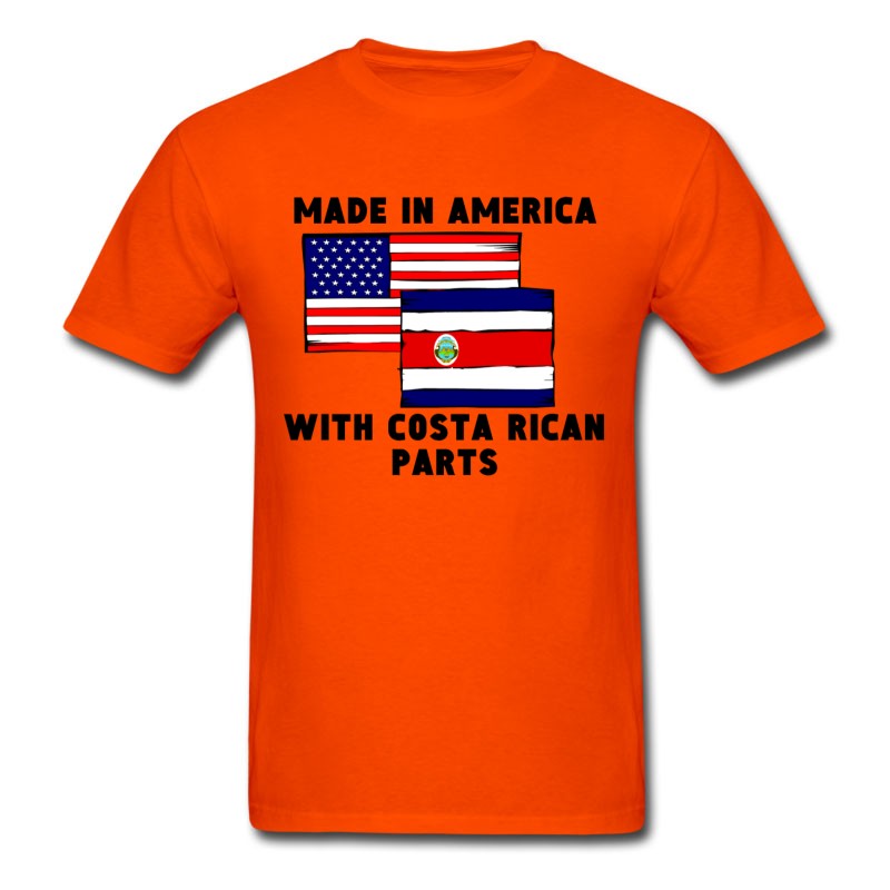 Men's Made In America With Costa Rican Parts T-Shirt