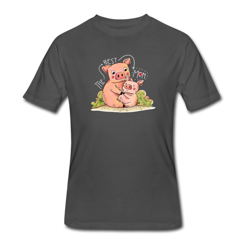 Men's Mama Piggy And Baby Pig Cute Mothers Day Design T-Shirt