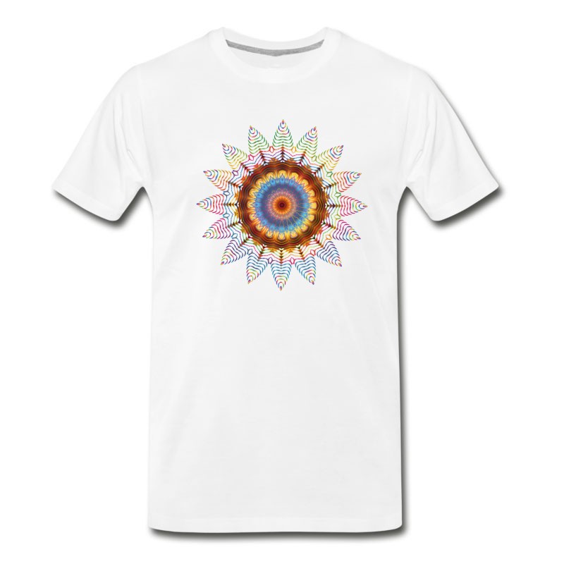 Men's Mandala Sacred Geometry Prana Art Yoga Mantra Om T-Shirt