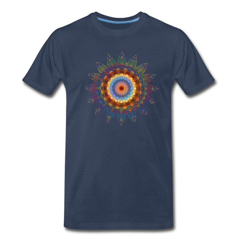 Men's Mandala Sacred Geometry Prana Art Yoga Mantra Om T-Shirt