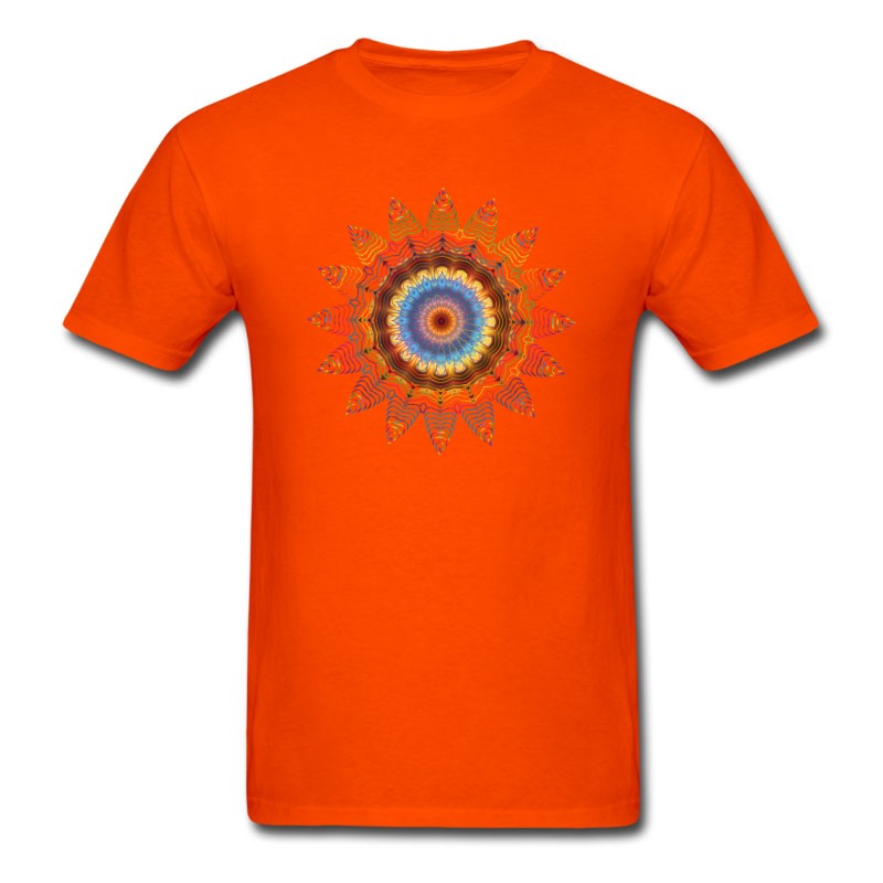 Men's Mandala Sacred Geometry Prana Art Yoga Mantra Om T-Shirt