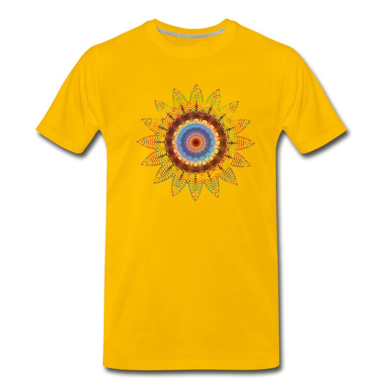 Men's Mandala Sacred Geometry Prana Art Yoga Mantra Om T-Shirt