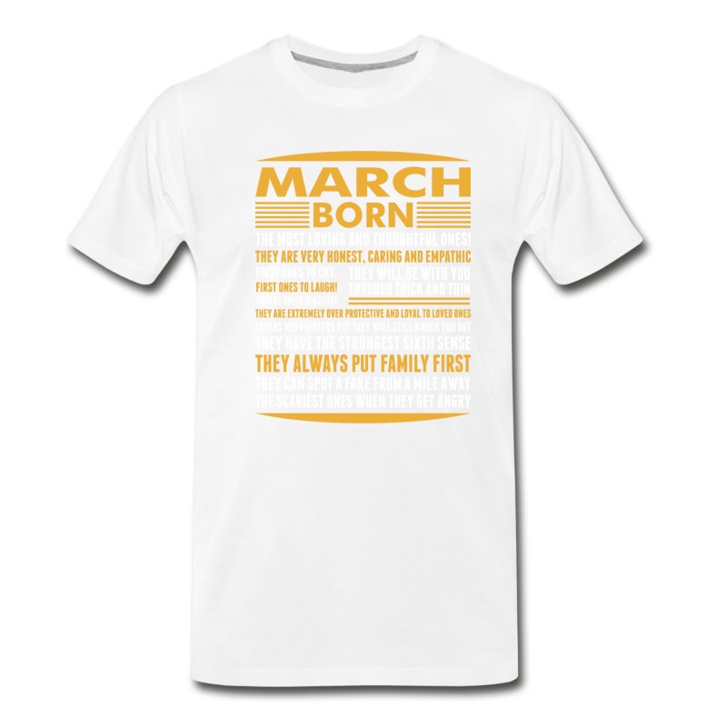 Men's March Born Tshirt T-Shirt