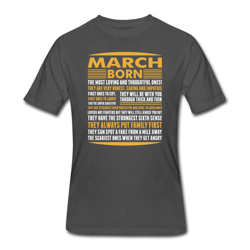 Men's March Born Tshirt T-Shirt