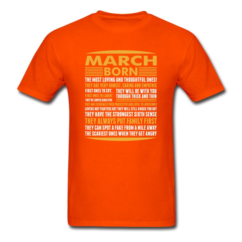 Men's March Born Tshirt T-Shirt