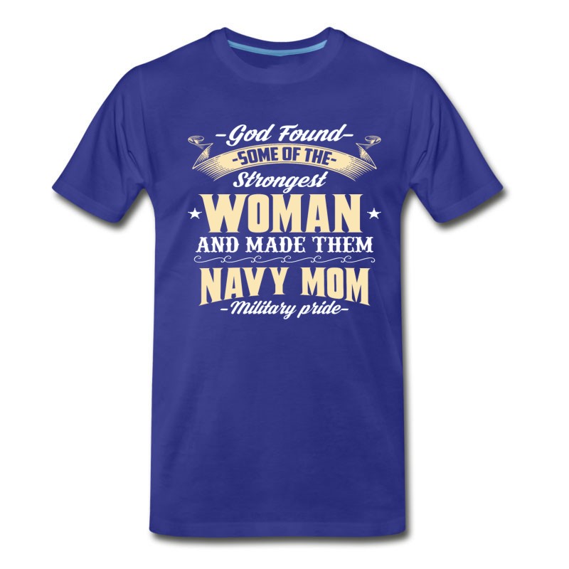 Men's Military Cool Proud US Navy Mom God Found Gift Tee T-Shirt