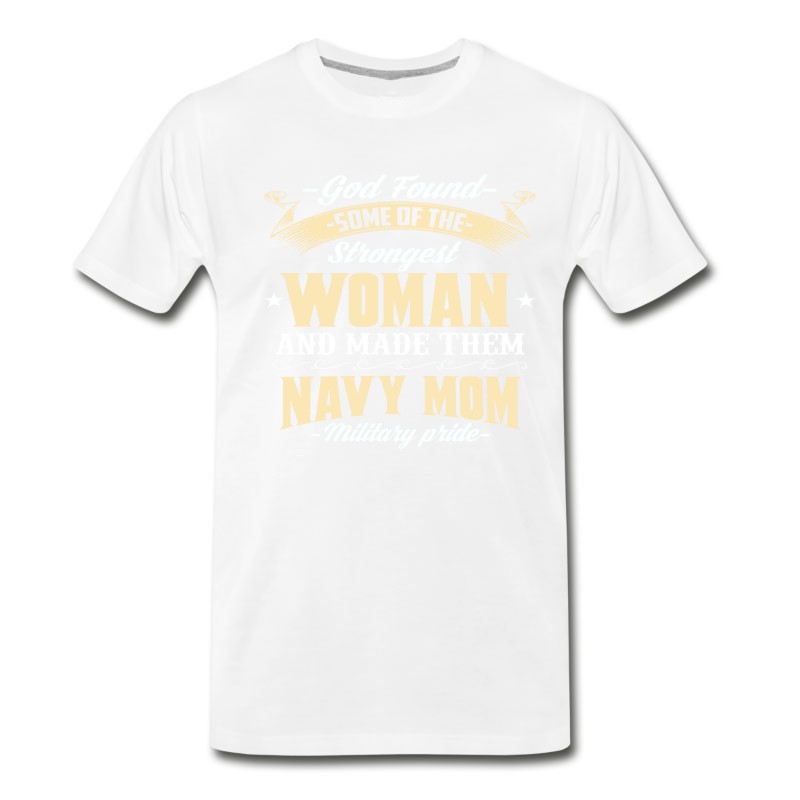 Men's Military Cool Proud US Navy Mom God Found Gift Tee T-Shirt