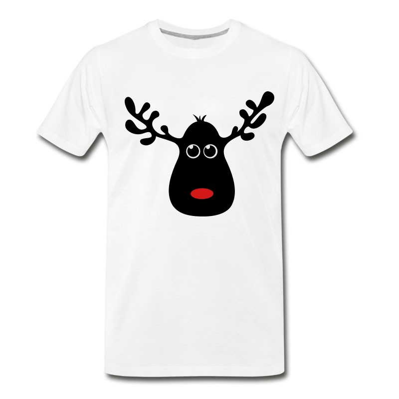 Men's Moose Red Nose Reindeer Caribou Elk T-Shirt