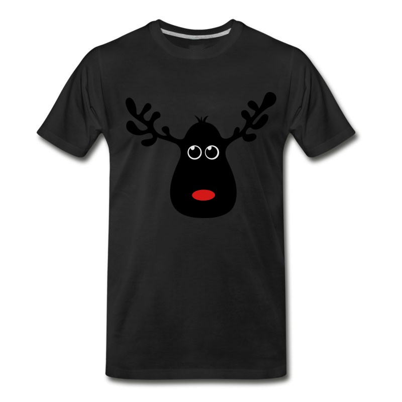 Men's Moose Red Nose Reindeer Caribou Elk T-Shirt