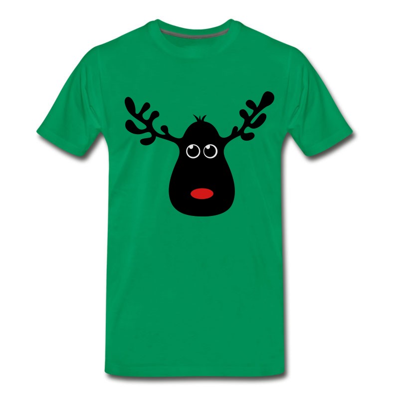 Men's Moose Red Nose Reindeer Caribou Elk T-Shirt