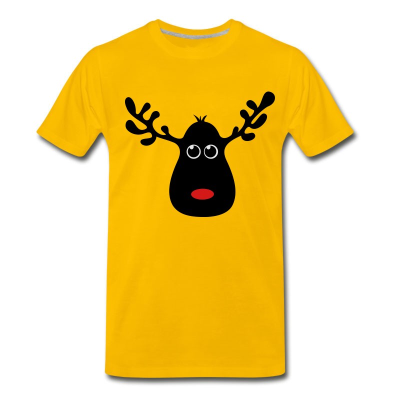 Men's Moose Red Nose Reindeer Caribou Elk T-Shirt