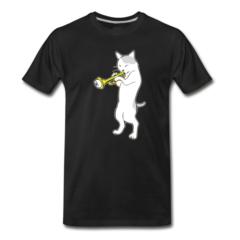 Men's Music - Jazz | Trumpet | Cat Playing Trumpet | T-Shirt