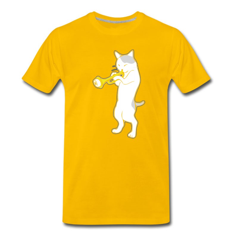 Men's Music - Jazz | Trumpet | Cat Playing Trumpet | T-Shirt