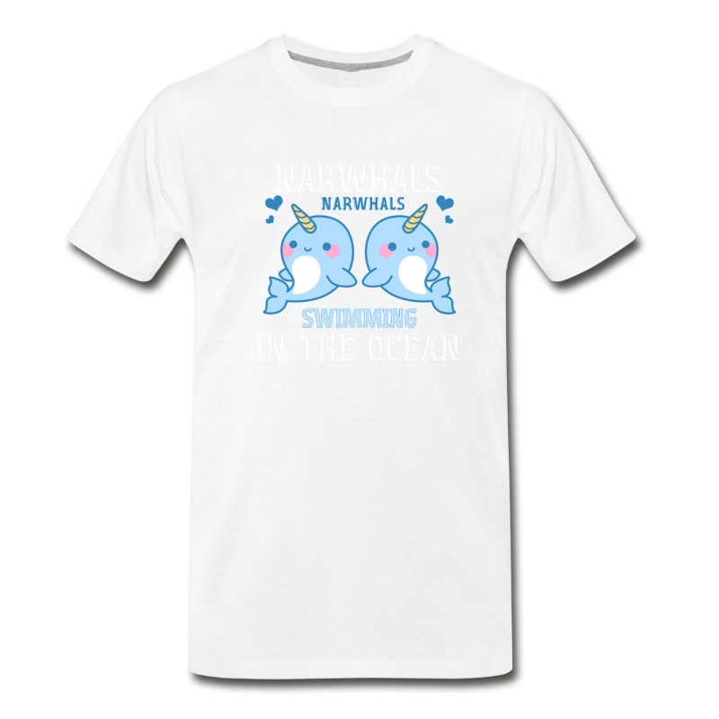 Men's Narwhals Swimming In The Ocean Shirt T-Shirt