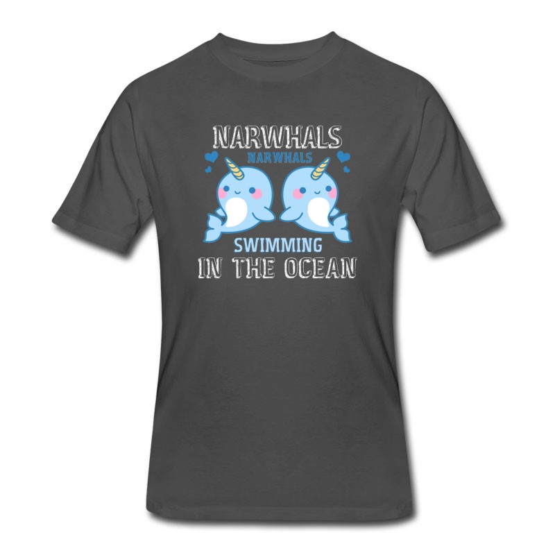 Men's Narwhals Swimming In The Ocean Shirt T-Shirt