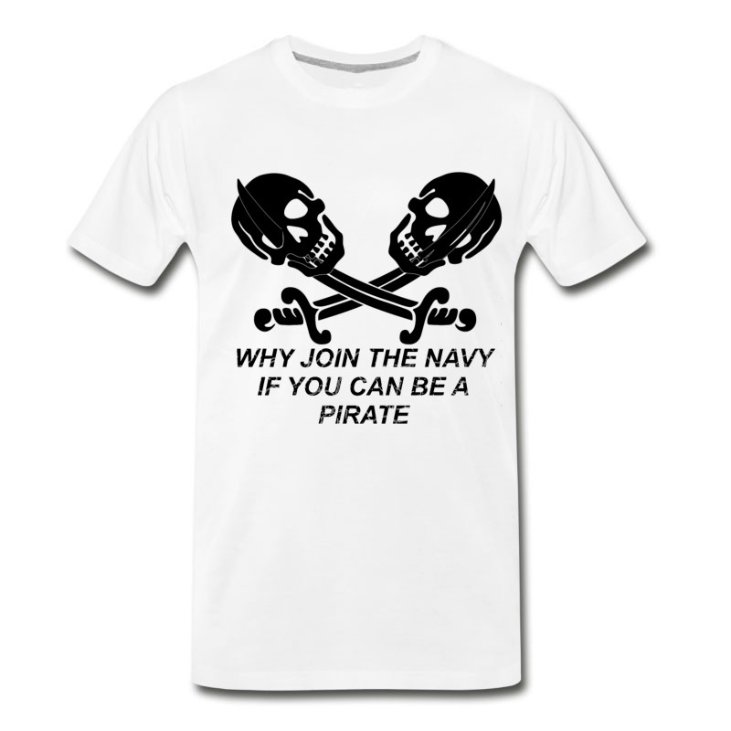 Men's Navy Vs Pirate - Skull, Skull, Pirates T-Shirt