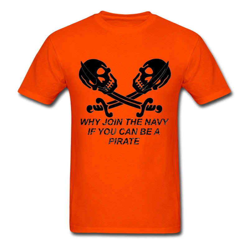 Men's Navy Vs Pirate - Skull, Skull, Pirates T-Shirt