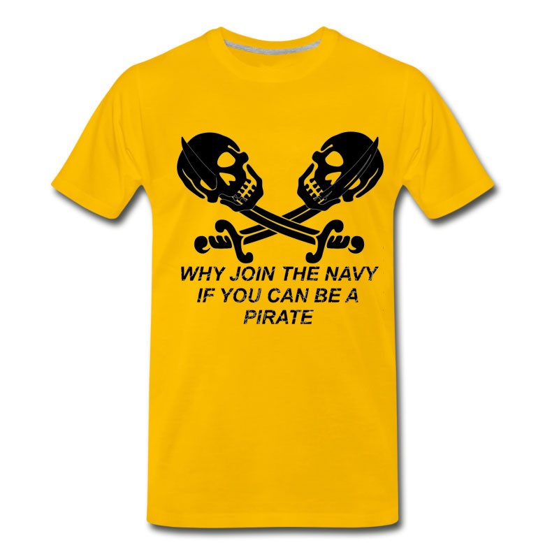 Men's Navy Vs Pirate - Skull, Skull, Pirates T-Shirt