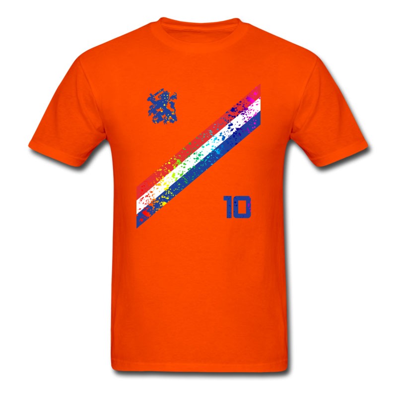 Men's Nederland Soccer Jersey Football Paint Splatter T-Shirt