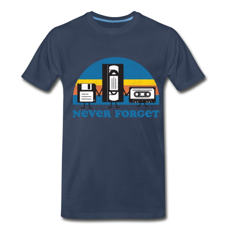 Men's Never Forget Floppy Disk, VHS And Casette Tape T-Shirt