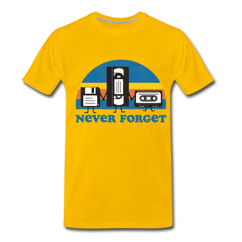 Men's Never Forget Floppy Disk, VHS And Casette Tape T-Shirt