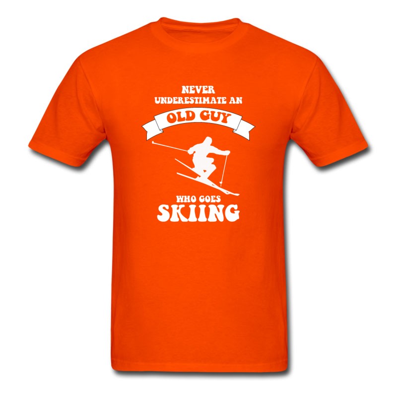 Men's Never Underestimate An Old Guy Who Loves Skiing T-Shirt