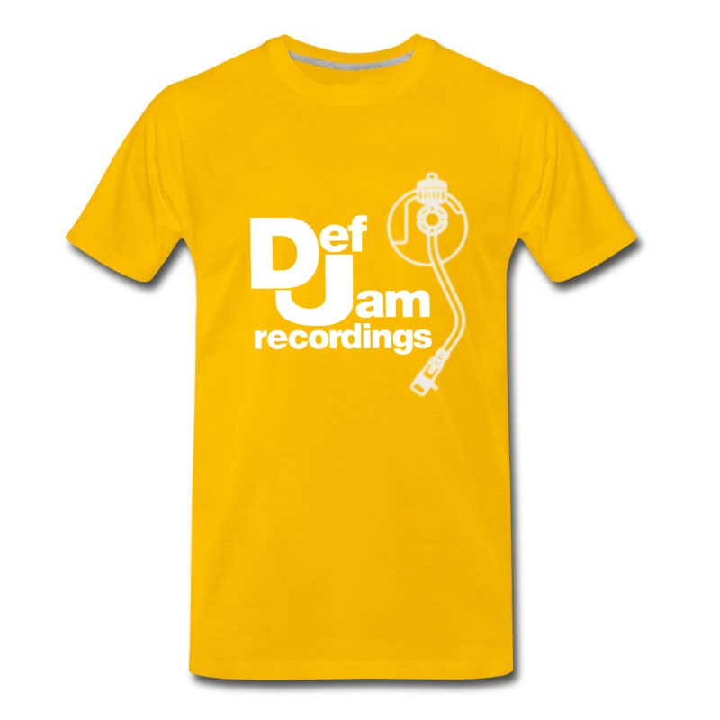 Men's New DEF JAM RECORDINGS Logo Classic Rap Hip Hop Me T-Shirt