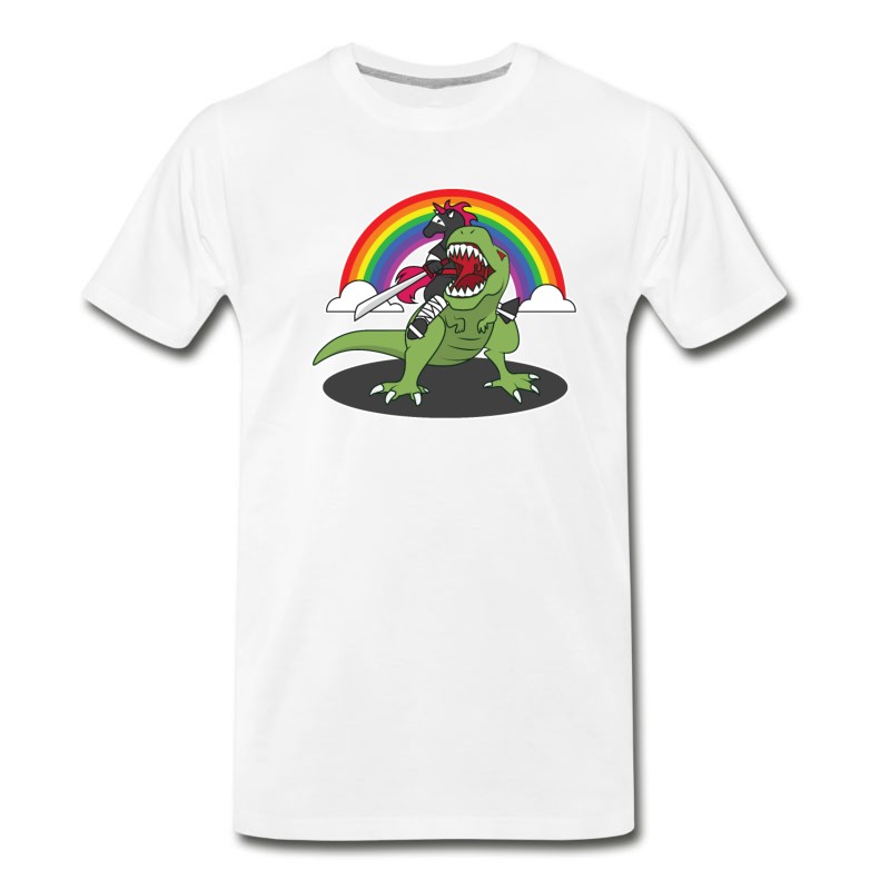 Men's Ninja Unicorn Riding T Rex T-Shirt