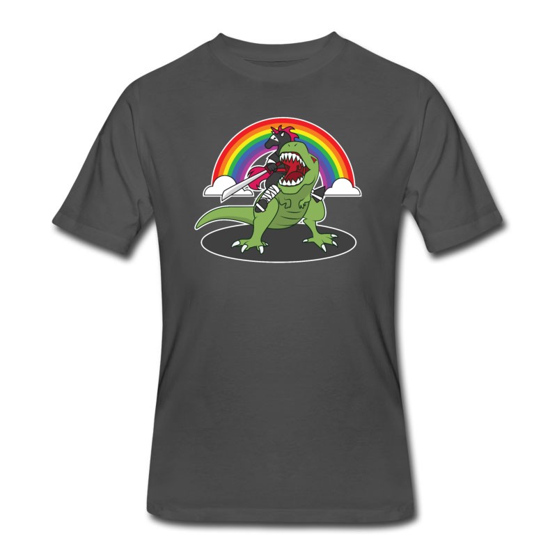 Men's Ninja Unicorn Riding T Rex T-Shirt