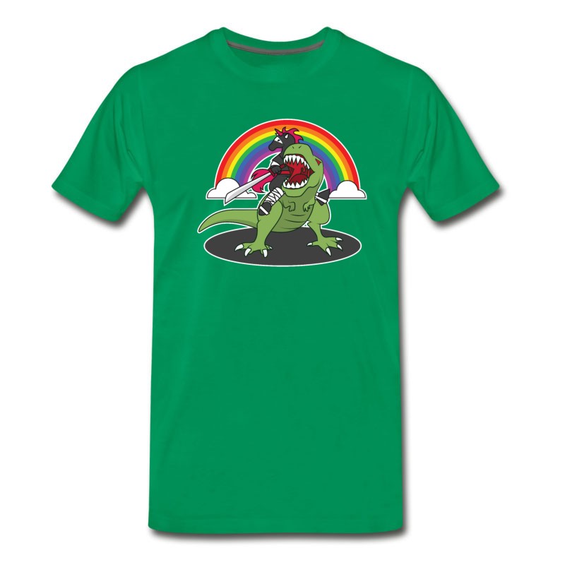 Men's Ninja Unicorn Riding T Rex T-Shirt