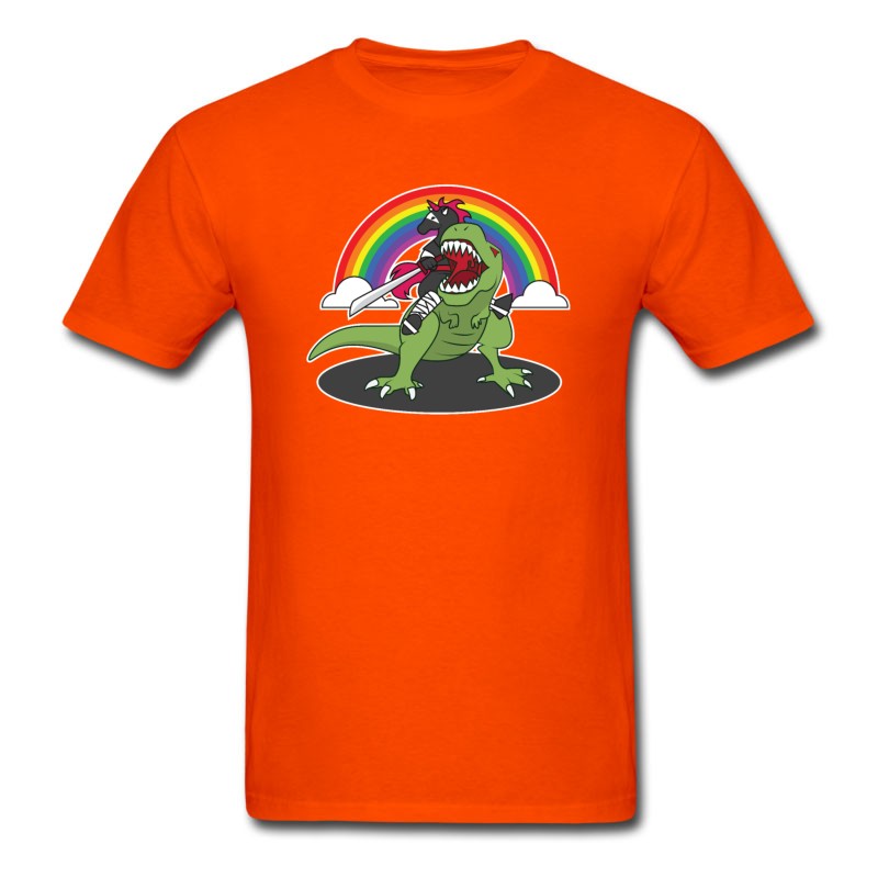 Men's Ninja Unicorn Riding T Rex T-Shirt