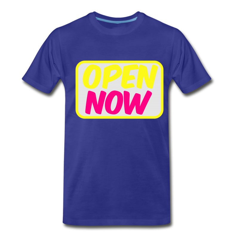 Men's Open Now Neon 80s Font Lights T-Shirt