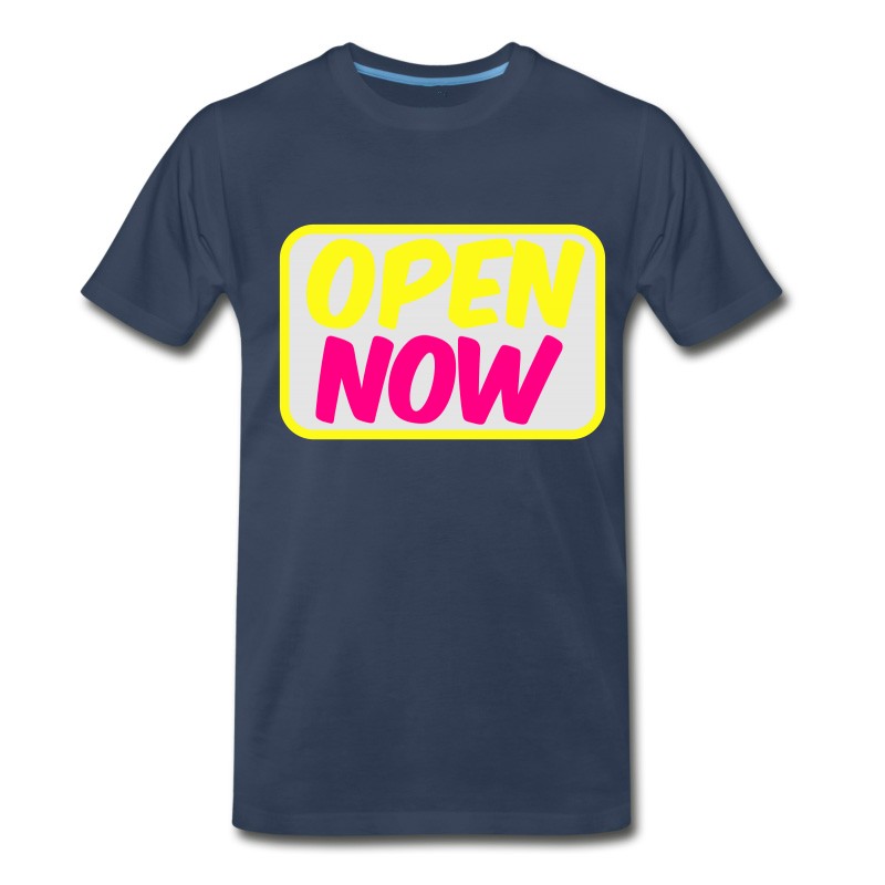 Men's Open Now Neon 80s Font Lights T-Shirt