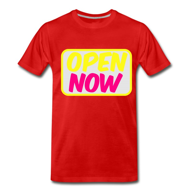 Men's Open Now Neon 80s Font Lights T-Shirt