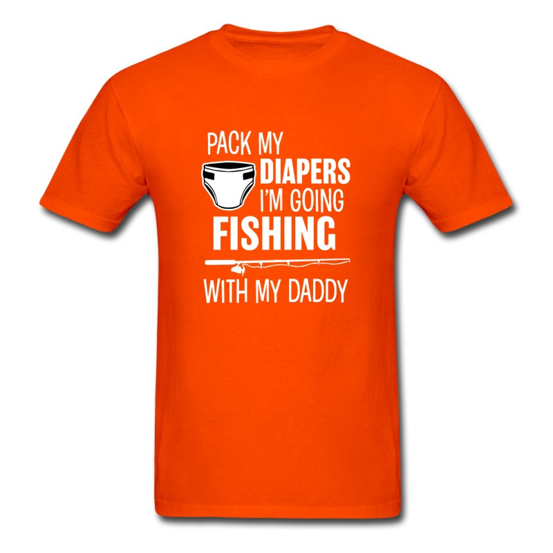 Men's Pack My Diapers I'm Going Fishing With My Daddy T-Shirt