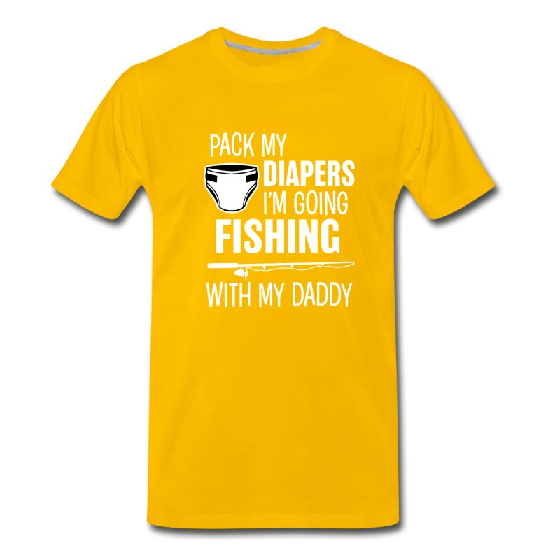 Men's Pack My Diapers I'm Going Fishing With My Daddy T-Shirt