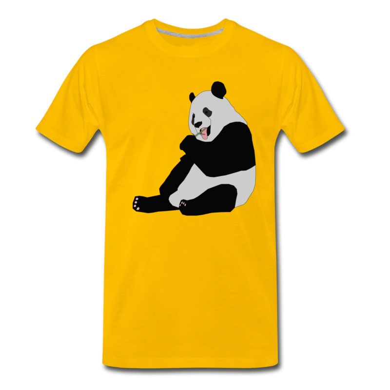 Men's Panda Eating Bamboo T-Shirt