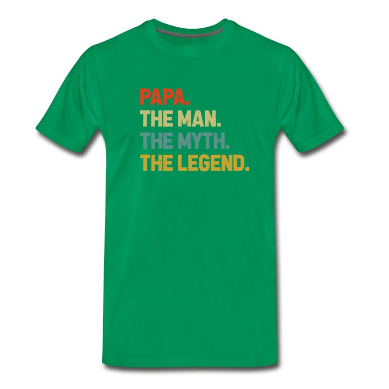 Men's Papa The Man Myth Legend T Shirt For Papa Dad T-Shirt