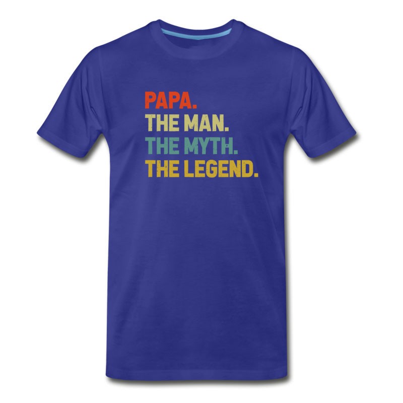 Men's Papa The Man Myth Legend T Shirt For Papa Dad T-Shirt