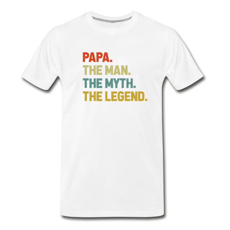 Men's Papa The Man Myth Legend T Shirt For Papa Dad T-Shirt