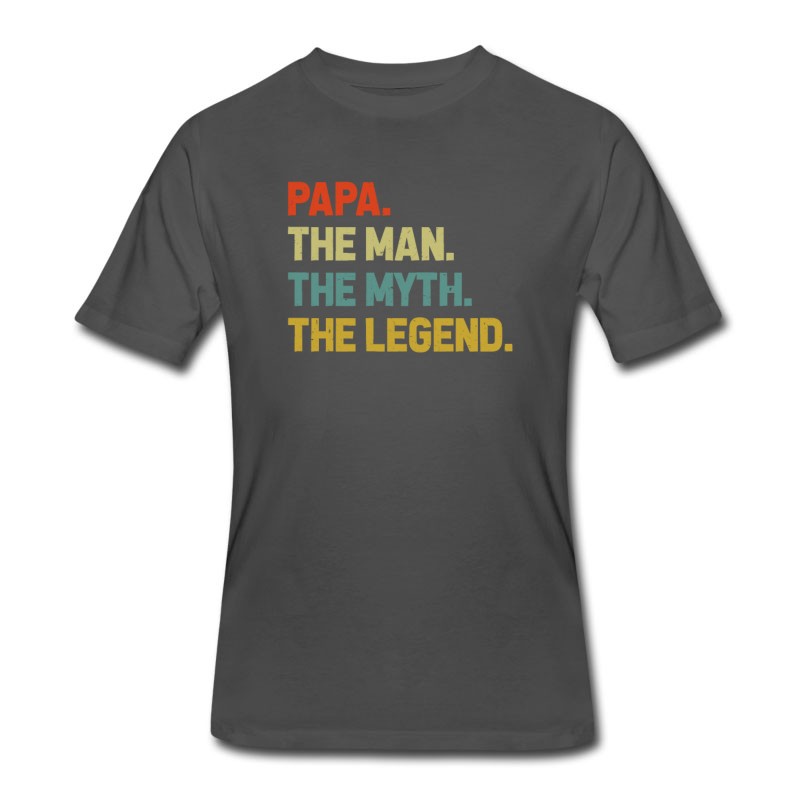 Men's Papa The Man Myth Legend T Shirt For Papa Dad T-Shirt