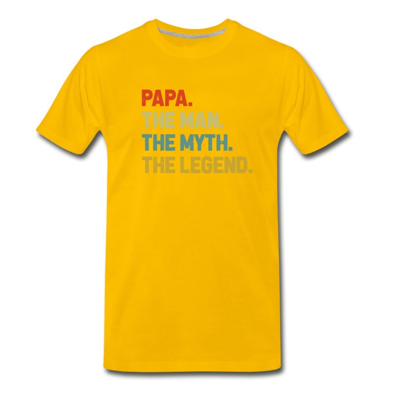 Men's Papa The Man Myth Legend T Shirt For Papa Dad T-Shirt