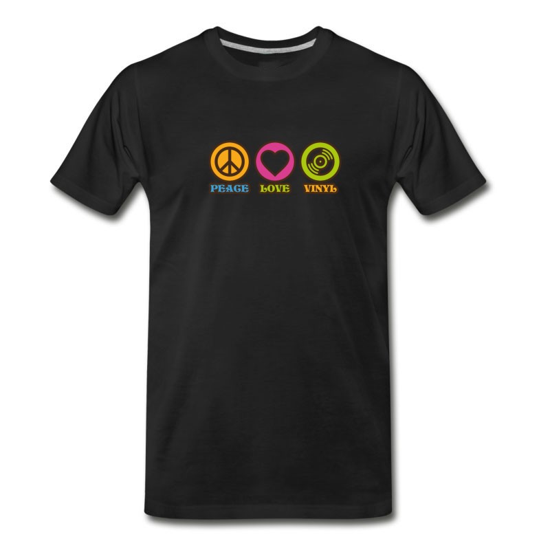 Men's Peace Love Vinyl T-Shirt