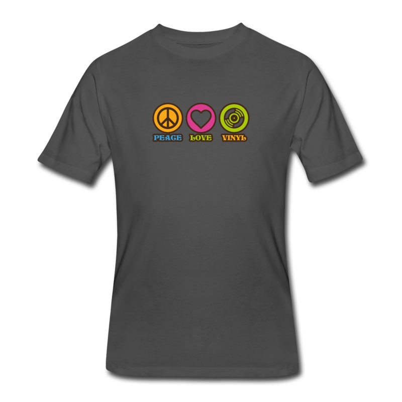 Men's Peace Love Vinyl T-Shirt